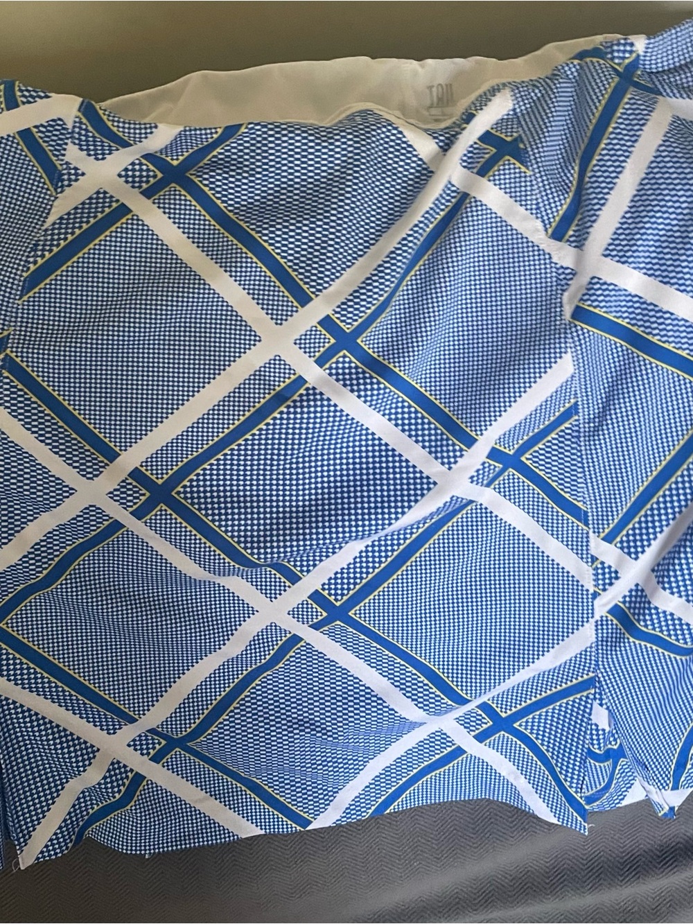 Woman’s Blue and White Plaid Tail Golf Skort
